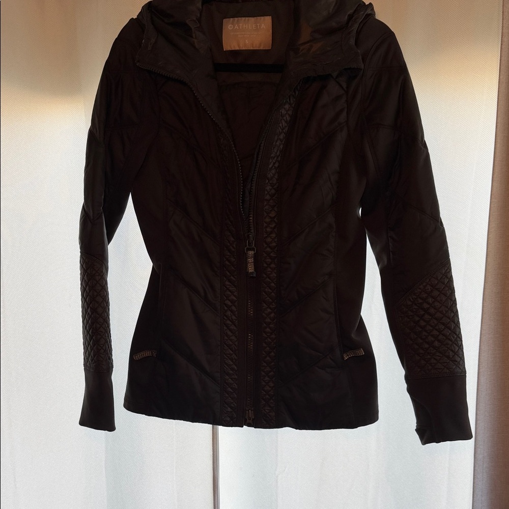 Athleta Black Quilted Puffer Jacket
